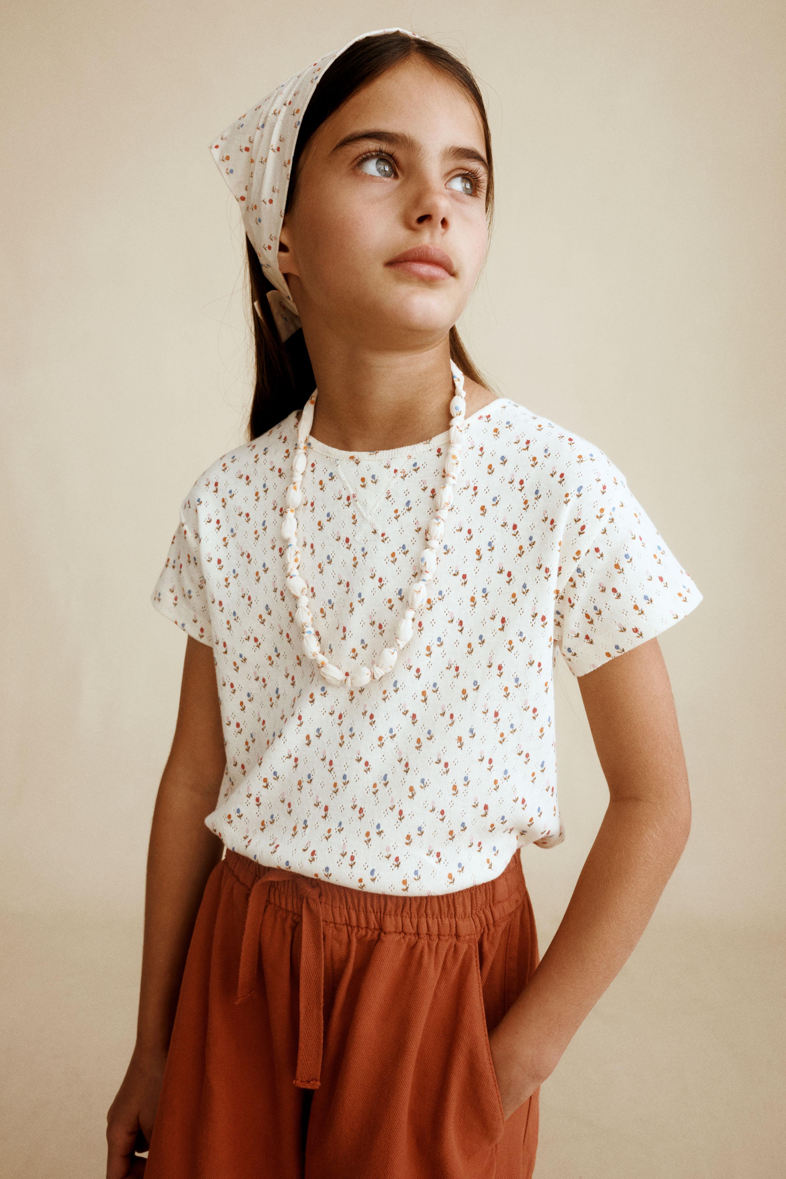 POINTELLE TULIP T-SHIRT CREATED BY CARAMEL LONDON X ZARA